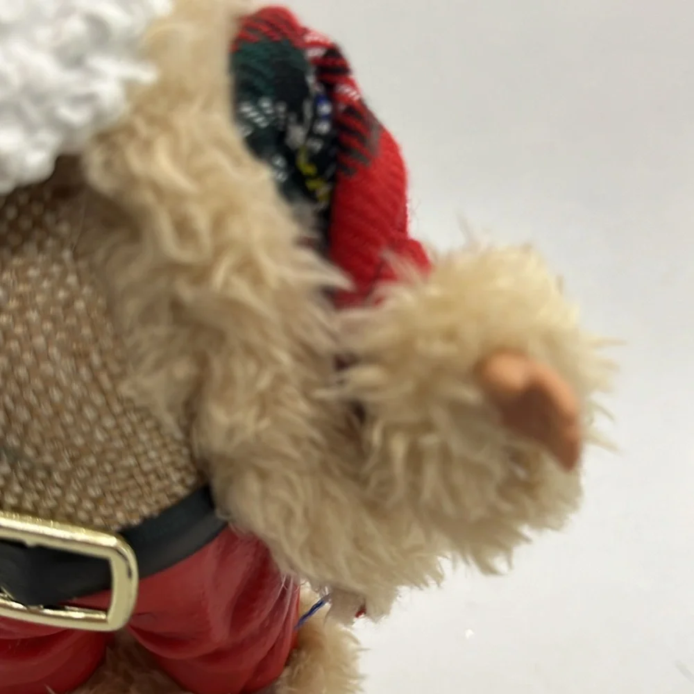 Old World Santa Claus Ornament Plaid Red 7”